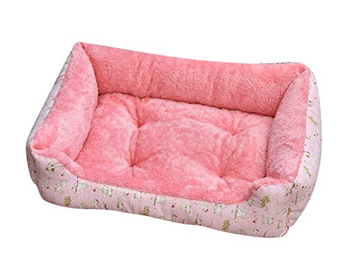 Heimtierbedarf Hundekorb Waschbar Hundebett Abnehmbar Waschbar Multicolor Haustierbett für Haustiere in Allen Größen Vierteiliges Set Pink XXS von GUOCU