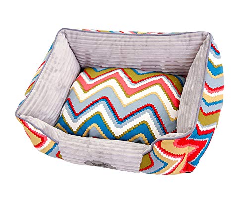 Hundebett Mit Plüsch Hundekörbchen Für Kleine Und Große Hunde Pet Bett Haustier Nest Für Hunde Und Katzen Leicht Zu Entfernen Und Zu Waschen,Rot,XL von GUOCU