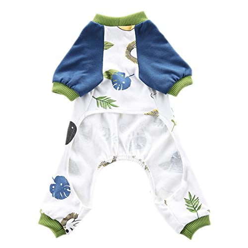 Kleiner Hunde Jumpsuit Dehnbar Weicher Bequeme Süßes Druckmuster 4 Beine Schlafanzug Herbst Winter Hunde Cartoon Pyjama Haustiere Bekleidung für Kleine Mittelgroße Hunde,Blau,L Kleiner Hunde Jumpsuit Dehnbar Weicher Bequeme Süßes Druckmuster 4 Beine Schlafanzug Herbst Winter Hunde Cartoon Pyjama Haustiere Bekleidung für Kleine Mittelgroße Hunde,Blau,L von GUOCU