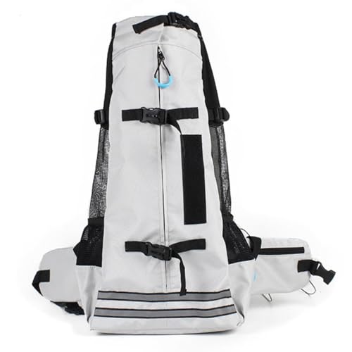 Haustier-Tragerucksack for Mittelgroße Hunde, Atmungsaktive Netz-Rucksäcke for Haustierbedarf, Verstellbare Reise-Umhängetaschen for Haustiere, Tragbar for Corgi, Pitbull, Shiba Inu, Hund(Grey,M) von GUOXIAR