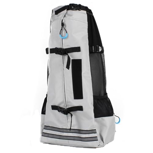 Haustier-Tragerucksack for Mittelgroße Hunde, Atmungsaktive Netz-Rucksäcke for Haustierbedarf, Verstellbare Reise-Umhängetaschen for Haustiere, Tragbar for Corgi, Pitbull, Shiba Inu, Hund(Grey,XL) von GUOXIAR