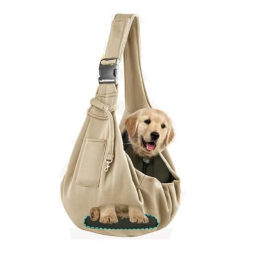 Outdoor Portable Pet Sling, Foldable Dog and Cat Carrying Bags with Thickened Shoulder Pad, Breathable Walking Pet Carriers with Mesh Tightening Mouth, Adjustable Shoulder Strap Pet Crossbody Bag(Khak Outdoor Portable Pet Sling, Foldable Dog and Cat Carrying Bags with Thickened Shoulder Pad, Breathable Walking Pet Carriers with Mesh Tightening Mouth, Adjustable Shoulder Strap Pet Crossbody Bag(Khak von GUOXIAR