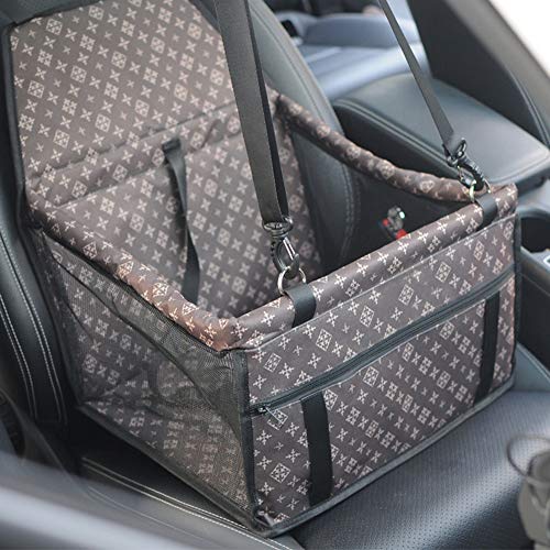 GUOYI® Wasserdicht Atmungsaktiv Haustier Auto Matte - Sicherheit Doppelt Schicht Verdickt Tragen Tasche Reisen Kissen (Braun) von GUOYI