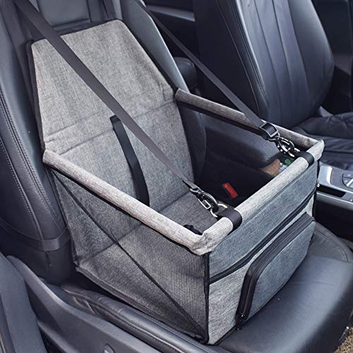 GUOYI Neu Wasserdicht Atmungsaktiv Haustier Auto Matte - Sicherheit Booster Waschbar Mattiertes Oxford Tuch Tragetasche (Grau Mit Schwarzer Aschetasche) von GUOYI