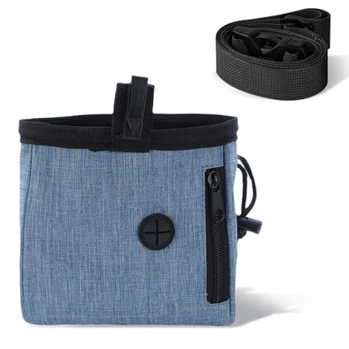 GUOYOU Leckerlibeutel für Hunde Leckerlitasche für Hunde Multifunktionale Futterbeutel Hunde mit Verstellbarer Gürtel, Futterbeutel Hundetraining für Training Welpenerziehung (Blau) von GUOYOU