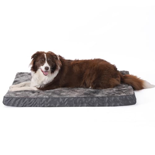GUPPBF Hundekissen - Orthopädische Hundematratze - Schmutzabweisend und rutschfest - Abnehmbarer, zerlegbarer und maschinenwaschbarer Bezug - Mehrfarbig - 75 cm × 50 cm × 7 cm von GUPPBF
