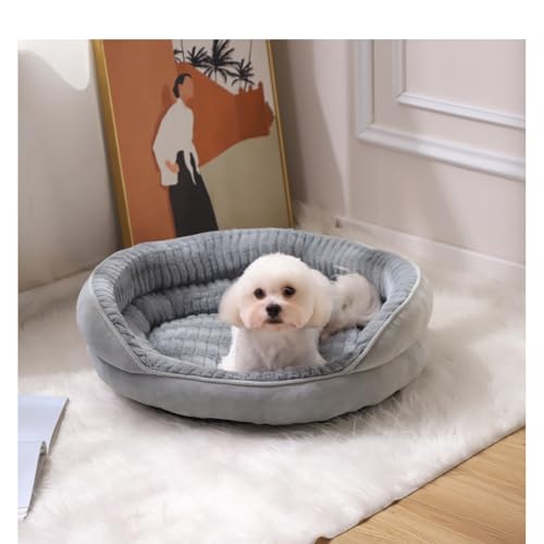 GUPPBF kleine Hundematte, Plüsch-Katzenbett, waschbares Hundebett, Haustiersofa, Rutschfester Boden, Grau, 60 cm × 50 cm × 18 cm von GUPPBF