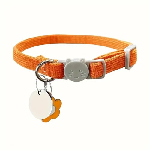 Anpassbarer Haustier Name Verstellbarer Cord -Blumenzauber Abnehmbarer Kätzchen Welpenkragen Für Kleine Hunde Katzen,E,S 20-33 cm von GUQOFAIE