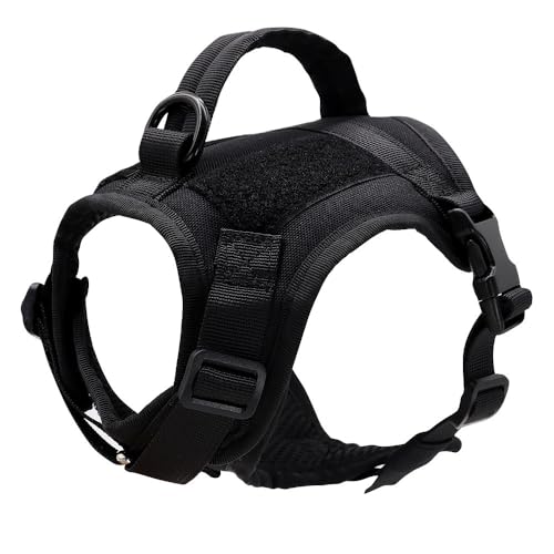 Atmungsaktives Mesh Nylon Kleines Hundekabelbaum Militärtaktischer Katzenkabelbaum Einstellbar,Schwarz,L von GUQOFAIE