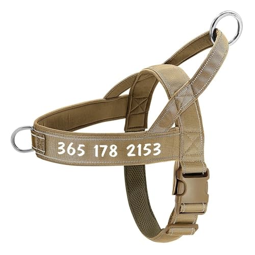 Custom Haustier Training Camping Jagdgurt Weste Personalisiert Im Freien Reflektierende Militärische Taktische Hundekabelbaumweste Für Mittel- Und Große Hunde,Braun,L von GUQOFAIE