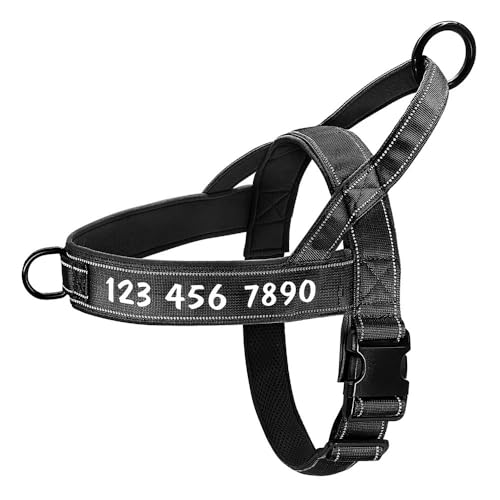 Custom Haustier Training Camping Jagdgurt Weste Personalisiert Im Freien Reflektierende Militärische Taktische Hundekabelbaumweste Für Mittel- Und Große Hunde,Schwarz,L von GUQOFAIE
