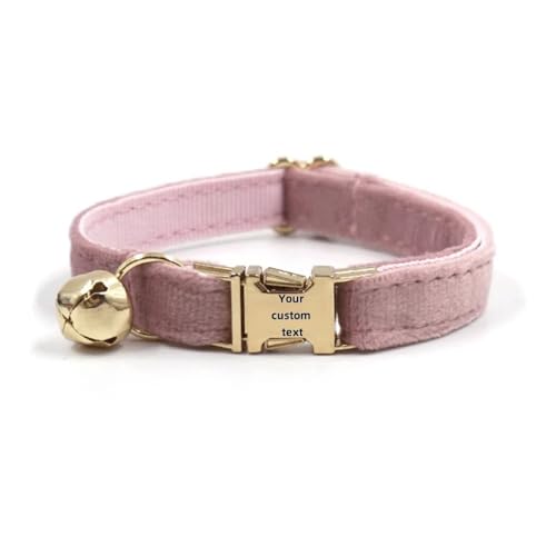 Customisierte Personalisierte Anti-verlorene Niedliche Flanellkätzchen Welpen Halsband Mit Glocke Für Shiba Inu Mops Pudel Chihuahua,A,L von GUQOFAIE