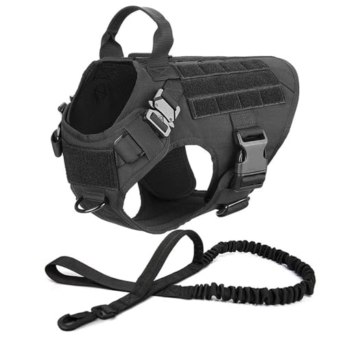 Einstellbare Nylon Militärtaktische Hundekabelbaum Leine Set Working Dog Camping Training Jagdgurtweste Für Französische Bulldog -Labrador Deutsche Shepherd, Black,M Einstellbare Nylon Militärtaktische Hundekabelbaum Leine Set Working Dog Camping Training Jagdgurtweste Für Französische Bulldog -Labrador Deutsche Shepherd, Black,M von GUQOFAIE