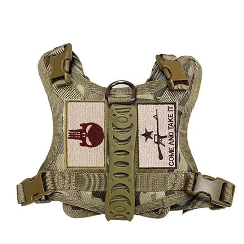 Einstellbarer Katzenpuppen Militärtaktischer Geschirr Weste Outdoor Haustier Training Camping Jagd Weiche Komfortable Gurt Für Mops Chihuahua Französisch Bulldogge,A von GUQOFAIE