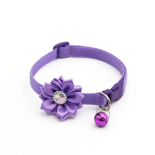 Einstellbarer Nylonkätzchenpuppband Mit Floralen Accessoires Für Yorkshire Terrier Mops Chihuahua,C,19-32 cm von GUQOFAIE
