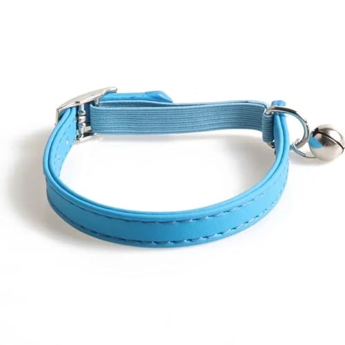 Elastisches Gurtband Einstellbarer Kätzchenkragen Mit Bell Weich Für Shiba Inu Mops Chihuahua,Blau von GUQOFAIE
