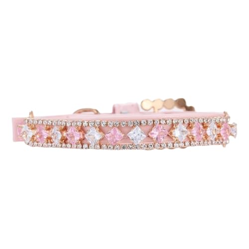 Faux Pearl Dog Cat Catar Mit Funkelnden Kristalldiamantkatze Einstellbarer PU -Lederkragen Für Pudel Shiba Inu Pomeranian,A,Xs von GUQOFAIE