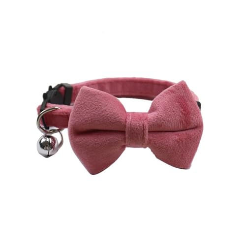 Feste Farbvelvet -Katzenkragen Mit Bogenglock,A,28 cm von GUQOFAIE