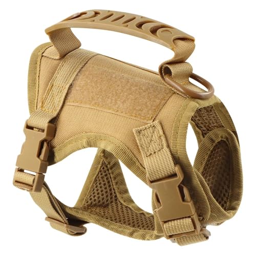 Katze Und Hundecamping Walking Work Training Gurt Verstellbare Militärische Taktische Haustierkabelbaumweste Für Kleine Und Mittlere Hunde Und Katzen Mops Chihuahua,Braun von GUQOFAIE