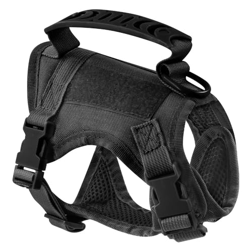 Katze Und Hundecamping Walking Work Training Gurt Verstellbare Militärische Taktische Haustierkabelbaumweste Für Kleine Und Mittlere Hunde Und Katzen Mops Chihuahua,Schwarz von GUQOFAIE