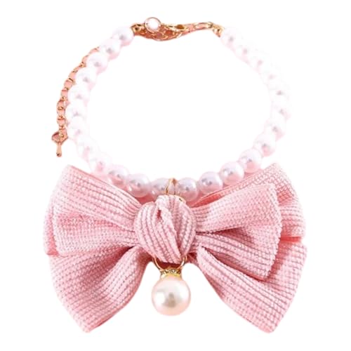 Katzen Hunde Künstliche Perle Halsband Halskette Schmuckhochzeiten Für Hochzeitsfeier Für Chihuahua Yorkshire Terrier Pug Pommerianer,A,S (20-27 cm) von GUQOFAIE