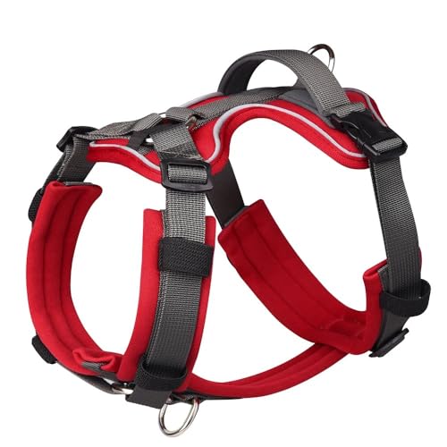 Kein Pull -Hundegurt Mit Kontrollgriff Im Freien Reflektierende Haustier -Wanderungstraining Camping Jagdgurt Weste Für Kleine Mittelgroße Hunde Labrador French Bulldogge,Rot,XL Kein Pull -Hundegurt Mit Kontrollgriff Im Freien Reflektierende Haustier -Wanderungstraining Camping Jagdgurt Weste Für Kleine Mittelgroße Hunde Labrador French Bulldogge,Rot,XL von GUQOFAIE