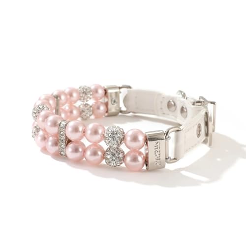 Künstlicher Perle Strass Pet Collar Anpassbare Welpen Kätzchen Kragen Haustier Hochzeitsfeier Vorräte,A,S von GUQOFAIE