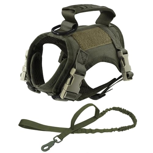 Militärtaktische Taktische Katzen- Und Hundekabelbaum -Leinen Set Einstellbares Training Camping Jagd Katze Und Hundekabelbaumweste Für Kleine Und Mittlere Hunde,Grünes Set von GUQOFAIE