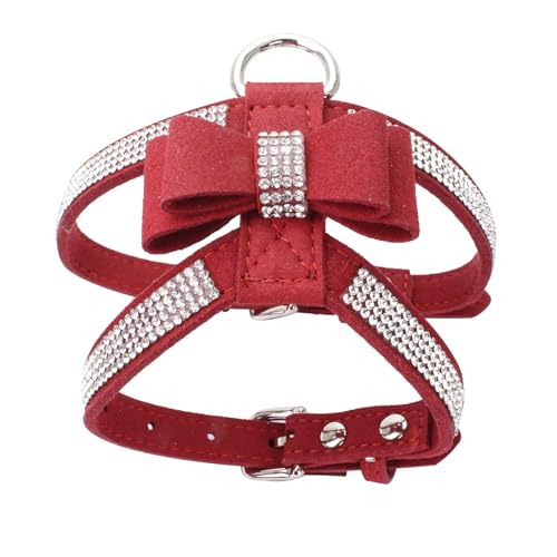 Mit Strassstein Funkelnden Bogenknoten Haustierkabelbaum Verstellbarer Katzenhund Welpe Samt Ledergurt Weste Fashion Pet Supplies Accessoires Accessoires,Rot,S Mit Strassstein Funkelnden Bogenknoten Haustierkabelbaum Verstellbarer Katzenhund Welpe Samt Ledergurt Weste Fashion Pet Supplies Accessoires Accessoires,Rot,S von GUQOFAIE