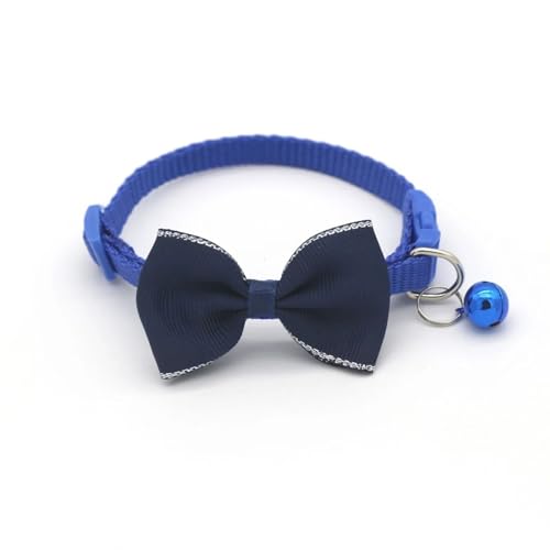 Nylon Mit Bow Bell Mops Yorkshire Terrier Chihuahuas Kragen Süße Verstellbare Kätzchen Welpen Kragen,G,S 19-32 cm von GUQOFAIE