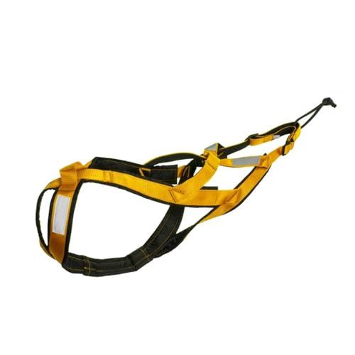 Refrective Reflective Large Dog Ski -Lauftrainings -Kabelbaum -Schlittenkabelbaum Für Mittelgroße Und Große Hunde Alaskaner Hound Bulldogge Geeignet,Gelb,2XL von GUQOFAIE