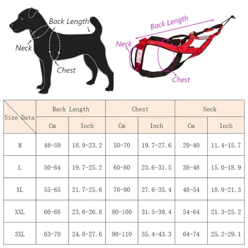 Refrective Reflective Large Dog Ski -Lauftrainings -Kabelbaum -Schlittenkabelbaum Für Mittelgroße Und Große Hunde Alaskaner Hound Bulldogge Geeignet,Gelb,3XL von GUQOFAIE