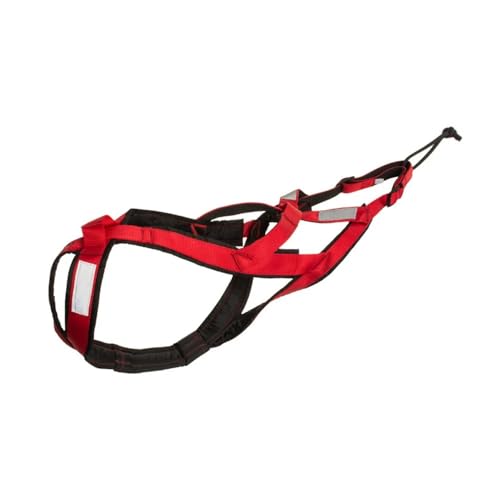 Refrective Reflective Large Dog Ski -Lauftrainings -Kabelbaum -Schlittenkabelbaum Für Mittelgroße Und Große Hunde Alaskaner Hound Bulldogge Geeignet,Rot,L von GUQOFAIE