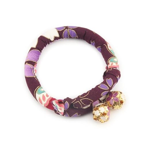 Sakura Japanisch Niedliche Katzenkragen Mit Glocken Verstellbarem Haustierkragen Für Pommerianische Shiba Inu Yorkshire Terrier,A,M von GUQOFAIE