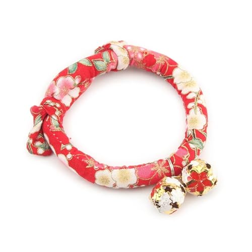 Sakura Japanisch Niedliche Katzenkragen Mit Glocken Verstellbarem Haustierkragen Für Pommerianische Shiba Inu Yorkshire Terrier,B,S von GUQOFAIE