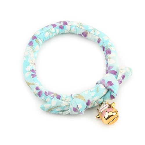Sakura Japanisch Niedliche Katzenkragen Mit Glocken Verstellbarem Haustierkragen Für Pommerianische Shiba Inu Yorkshire Terrier,F,M von GUQOFAIE
