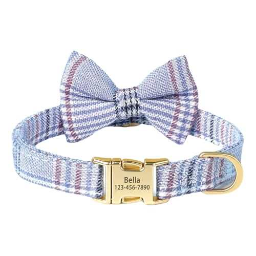 Süße Fliege Personalisierte Verstellbare Nylon -Welpen -Kätzchenkragen Für Shiba Inu Chihuahua Yorkshire Terrier Mops,Blau,2XS von GUQOFAIE