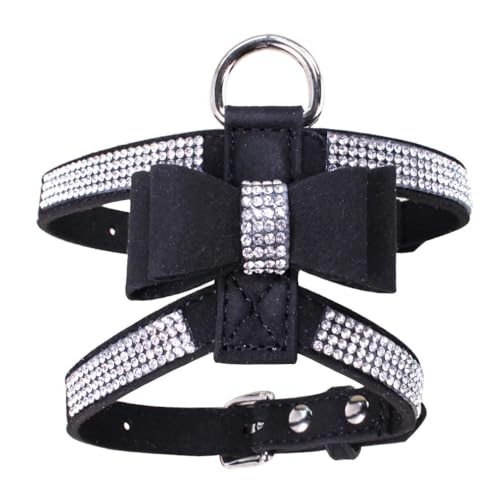 Velvet Ledergurt Weste Mit Strasssteinen Für Katzen Und Hunde Welpen Funkelnde Bogenmodienhundkabelbaum Für Labrador French Bulldog Pet Accessoires,Schwarz,L Velvet Ledergurt Weste Mit Strasssteinen Für Katzen Und Hunde Welpen Funkelnde Bogenmodienhundkabelbaum Für Labrador French Bulldog Pet Accessoires,Schwarz,L von GUQOFAIE