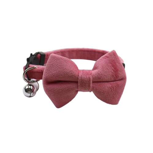 Verstellbare Kätzchen Und Welpen Kragen Mit Bowknot Bell Weicher Samt Shiba Inu Mops Chihuahua Kragen,A,22-32 cm von GUQOFAIE