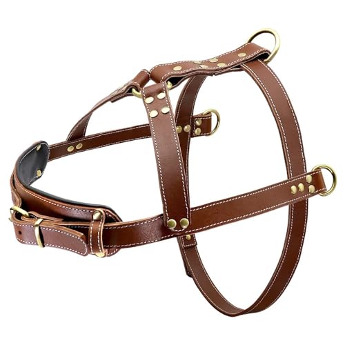 Verstellbare Starke Pull Dog Weiche Und Komfortable PU Leder -Kabelbaumweste Haustier -Trainingsprodukte Für Große Hunde Deutsche Schäferhund Labrador Agility -Produkte Geeignet,Braun,2XL Verstellbare Starke Pull Dog Weiche Und Komfortable PU Leder -Kabelbaumweste Haustier -Trainingsprodukte Für Große Hunde Deutsche Schäferhund Labrador Agility -Produkte Geeignet,Braun,2XL von GUQOFAIE
