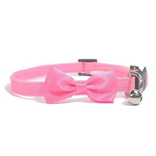 Verstellbarer Atmungsaktives Nylon -Haustierkragen Mit Bowknot Bell Cat Kragen Für Yorkshire Terrier Shiba Inu Mops Chihuahua,C,21-34 cm von GUQOFAIE