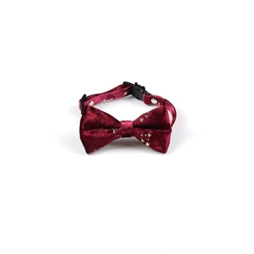 Verstellbarer Samtkatze Kragen Mit Sicherheitsschnalle Fliege Süßer Bowknot Mops Chihuahua Yorkie Halskette Haustier Accessoires,C von GUQOFAIE