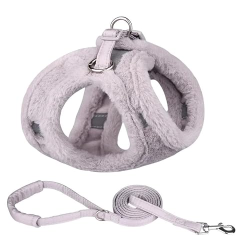 Weicher Und Komfortabler Fell Chihuahua Mopsgurt Und Leinen Im Winter Warm EIN Verstellbares Haustierkabel Für Kleine Hunde,Graues Set,S Weicher Und Komfortabler Fell Chihuahua Mopsgurt Und Leinen Im Winter Warm EIN Verstellbares Haustierkabel Für Kleine Hunde,Graues Set,S von GUQOFAIE