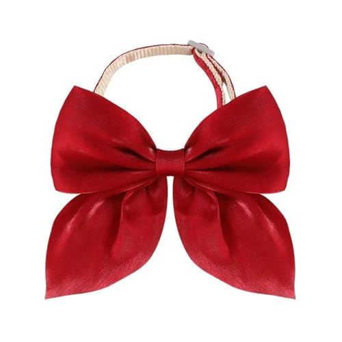 Weichverstellbare Nylon Kätzchen Welpen Halsband Mit Bogen Für Yorkshire Terrier Chihuahuas Mops,Rot,S von GUQOFAIE
