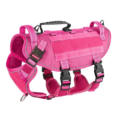 Zwei Metallschnallen Heavy Dog Dog Camping Training Jagdgeschirr Im Freien Reflektierende Militärische Taktische Hundesicherheit Für Labrador Deutsch Schäferhund,Rose,L Zwei Metallschnallen Heavy Dog Dog Camping Training Jagdgeschirr Im Freien Reflektierende Militärische Taktische Hundesicherheit Für Labrador Deutsch Schäferhund,Rose,L von GUQOFAIE