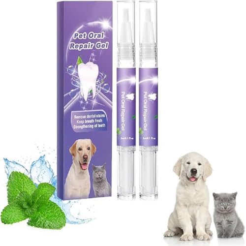 2 Muzzleglow Pet Oral Repair Gel,Petdentify Pet Oral Repair Gel,Mundpflege-Gel für Haustiere,Hund Zähne Reinigung Stift,Zahnbürsten-Reinigungsstift für Haustiere,Pet Oral Repair Gel Stift für Hunde 2 Muzzleglow Pet Oral Repair Gel,Petdentify Pet Oral Repair Gel,Mundpflege-Gel für Haustiere,Hund Zähne Reinigung Stift,Zahnbürsten-Reinigungsstift für Haustiere,Pet Oral Repair Gel Stift für Hunde von GUSHE