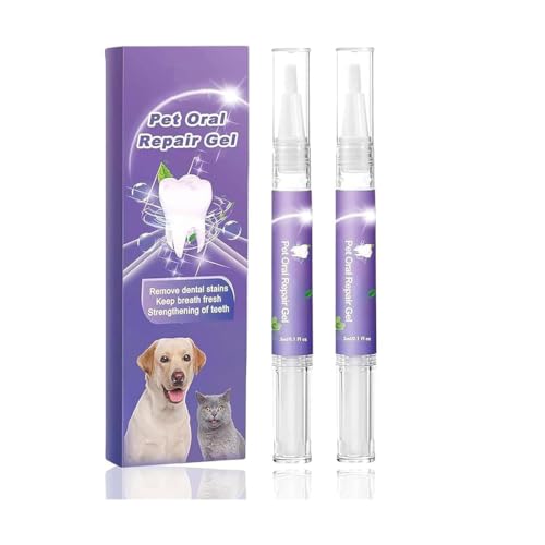 2 Stück Tarpic Pet Oral, Muzzle Glow Pet Oral Repair Gel, Zahnreinigung Hund Stift, Haustier-Zahnbürstenstift, Pet Oral Repair Gel Stift für Hunde Katzen Zahnstein und Mundgeruch Entfernen von GUSHE