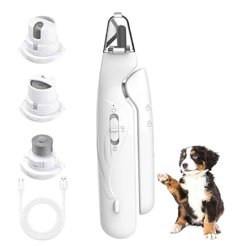 2-in-1 Pet Nail Polisher, Haustier Nagelknipser mit LED-Licht, Krallenschneider für Hunde, 2 in 1 Nagelschere und Krallenschleifer, USB Aufladbare Nageltrimmer für Kleine Mittlere Hunde und Katzen 2-in-1 Pet Nail Polisher, Haustier Nagelknipser mit LED-Licht, Krallenschneider für Hunde, 2 in 1 Nagelschere und Krallenschleifer, USB Aufladbare Nageltrimmer für Kleine Mittlere Hunde und Katzen von GUSHE