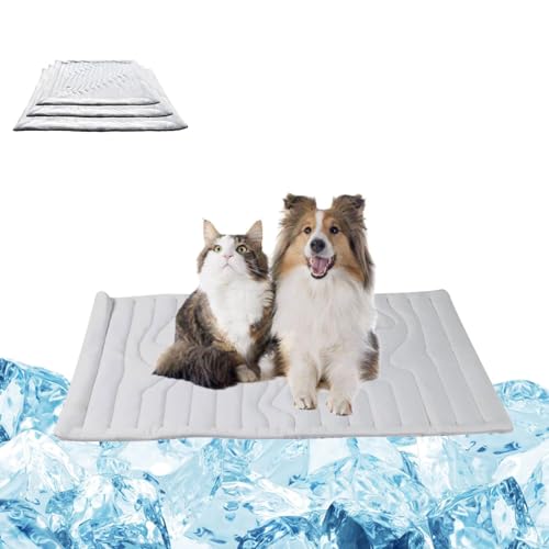 Barkley Cooling Mat, Kühlmatte für den Sommer, Kühlmatte für Hunde und Katze, Selbst Kühlende Hundematte, Rutschfeste Hunde-Kühlbett, Waschbar Eissilk Kühldecke Kaltpad für Haustiere (Grau, 91*58cm) Barkley Cooling Mat, Kühlmatte für den Sommer, Kühlmatte für Hunde und Katze, Selbst Kühlende Hundematte, Rutschfeste Hunde-Kühlbett, Waschbar Eissilk Kühldecke Kaltpad für Haustiere (Grau, 91*58cm) von GUSHE