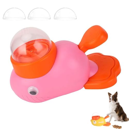 Cat Slot Machine Treat Dispenser,Ente Futterspender,2-in-1 Entenform Interaktive Futterspender,Slow Feeder Hund Intelligenzspielzeug,Automatischer Futterspender für Katzen und Kleinhunde (Rosa) von GUSHE